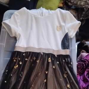 Elegant White and Black Dress with Gold Details 5/$30